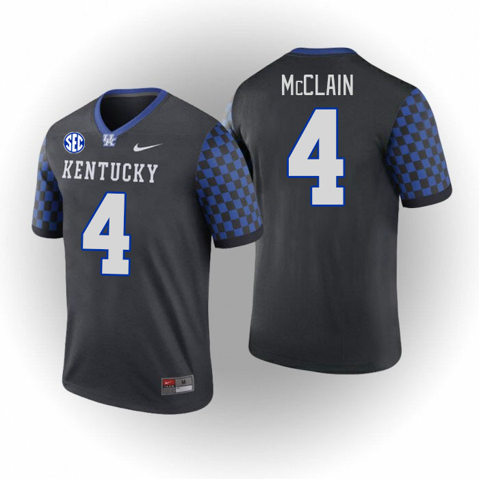 Men #4 JuTahn McClain Kentucky Wildcats College Football Jerseys Stitched Sale-Black